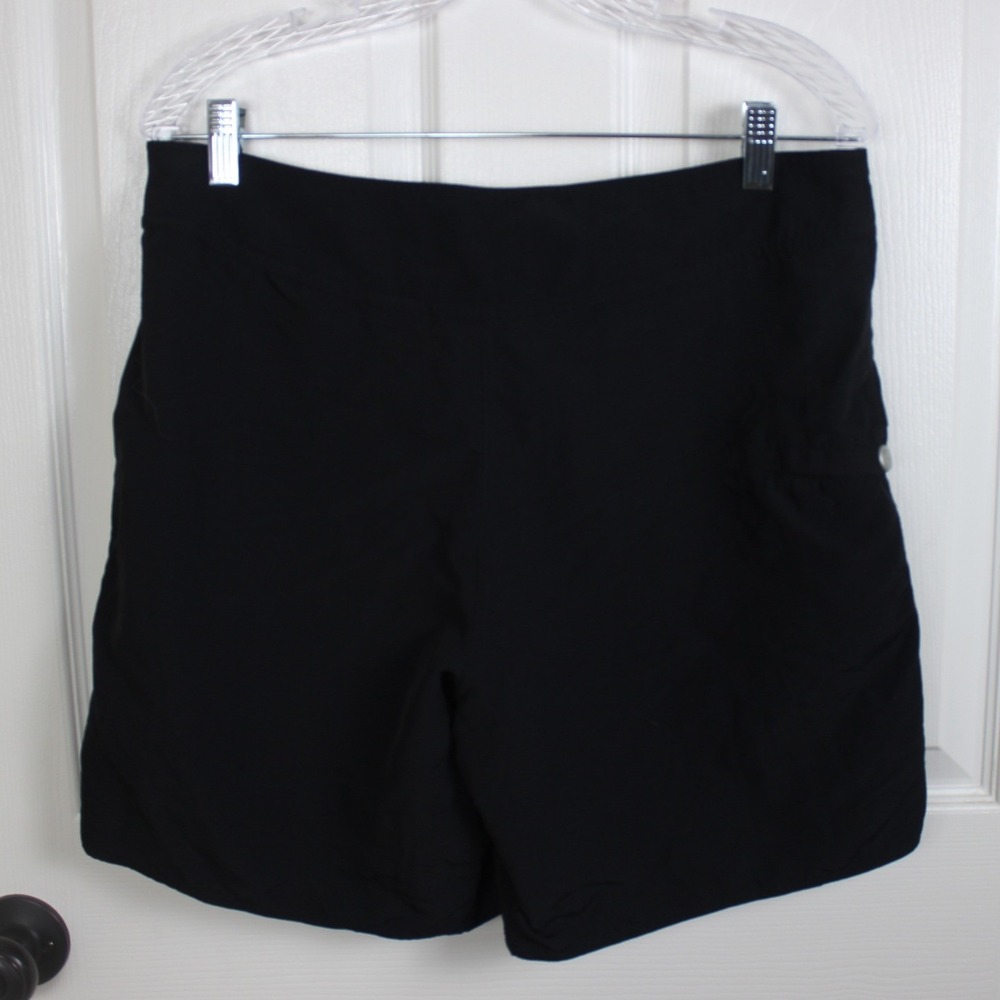 Eddie Bauer Womens Black Nylon Board Shorts Lace Up Front Size 10 22151014